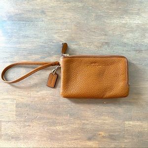 Coach small wristlet in brown